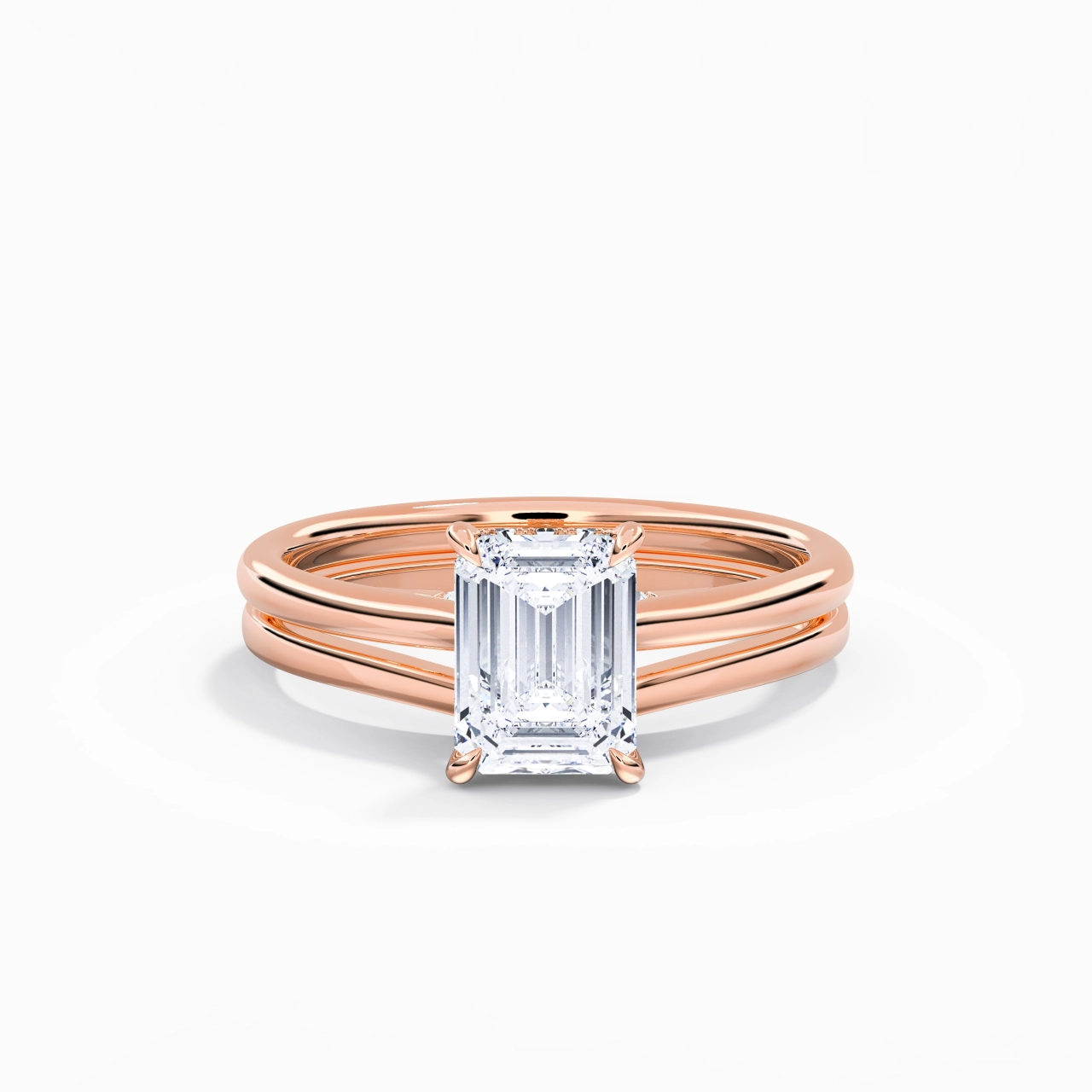 Cathedral Hidden Halo Wedding Ring Set 2.00ct Moissanite