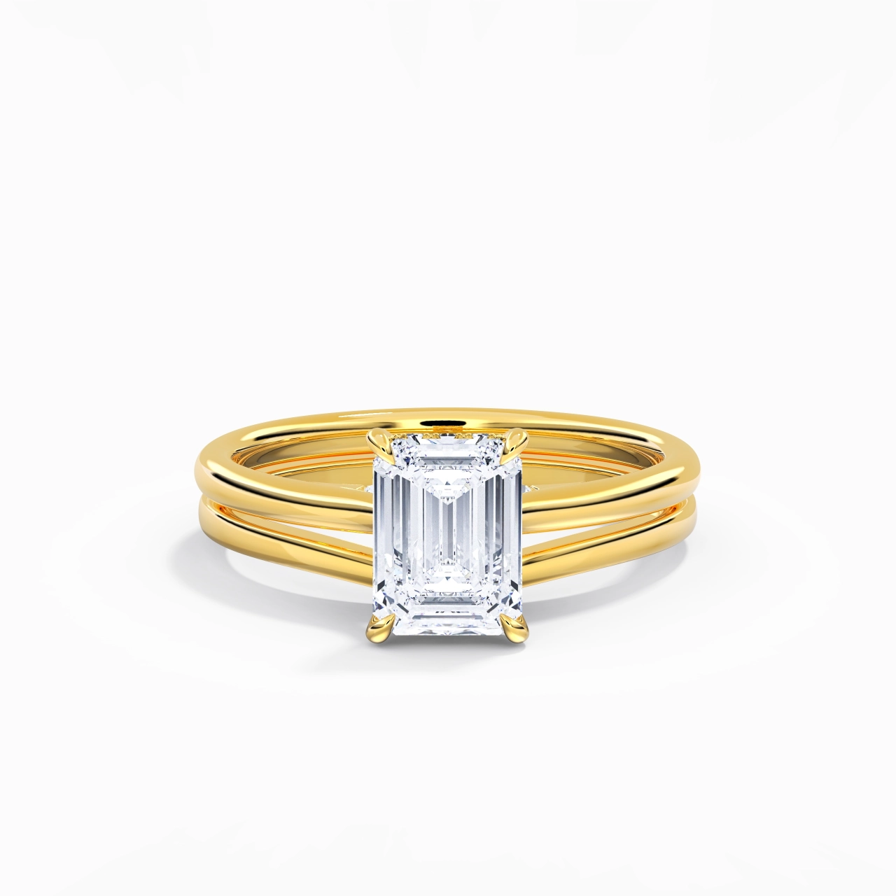 Cathedral Hidden Halo Wedding Ring Set 2.00ct Moissanite