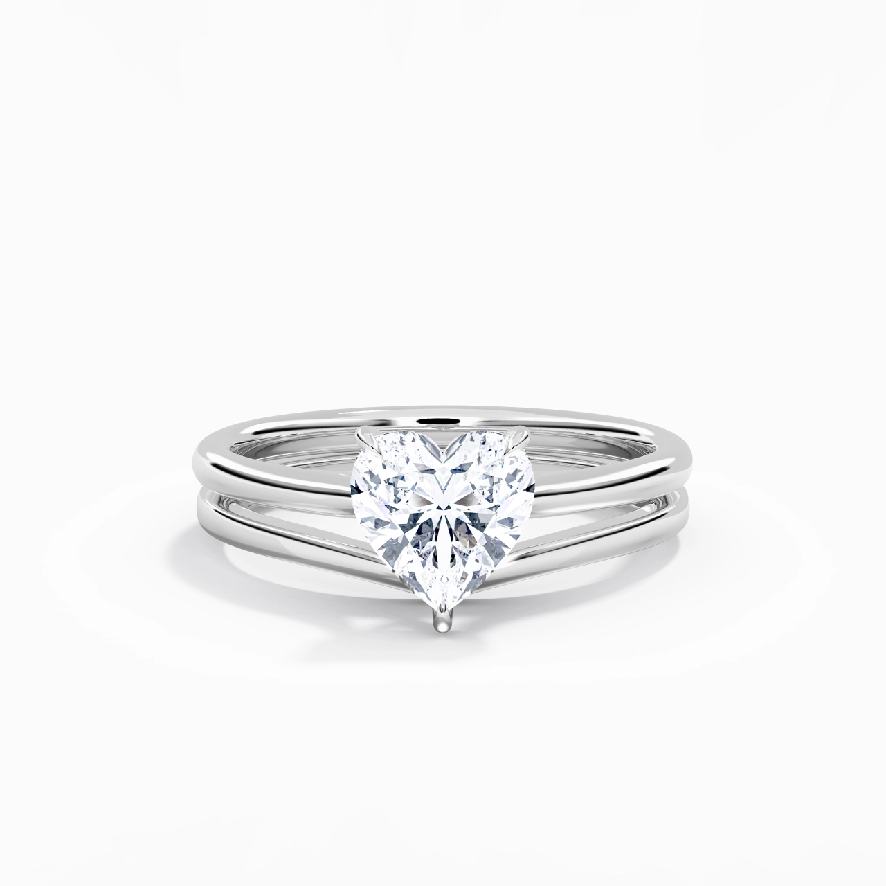 Cathedral Hidden Halo Wedding Ring Set 1.50ct Moissanite