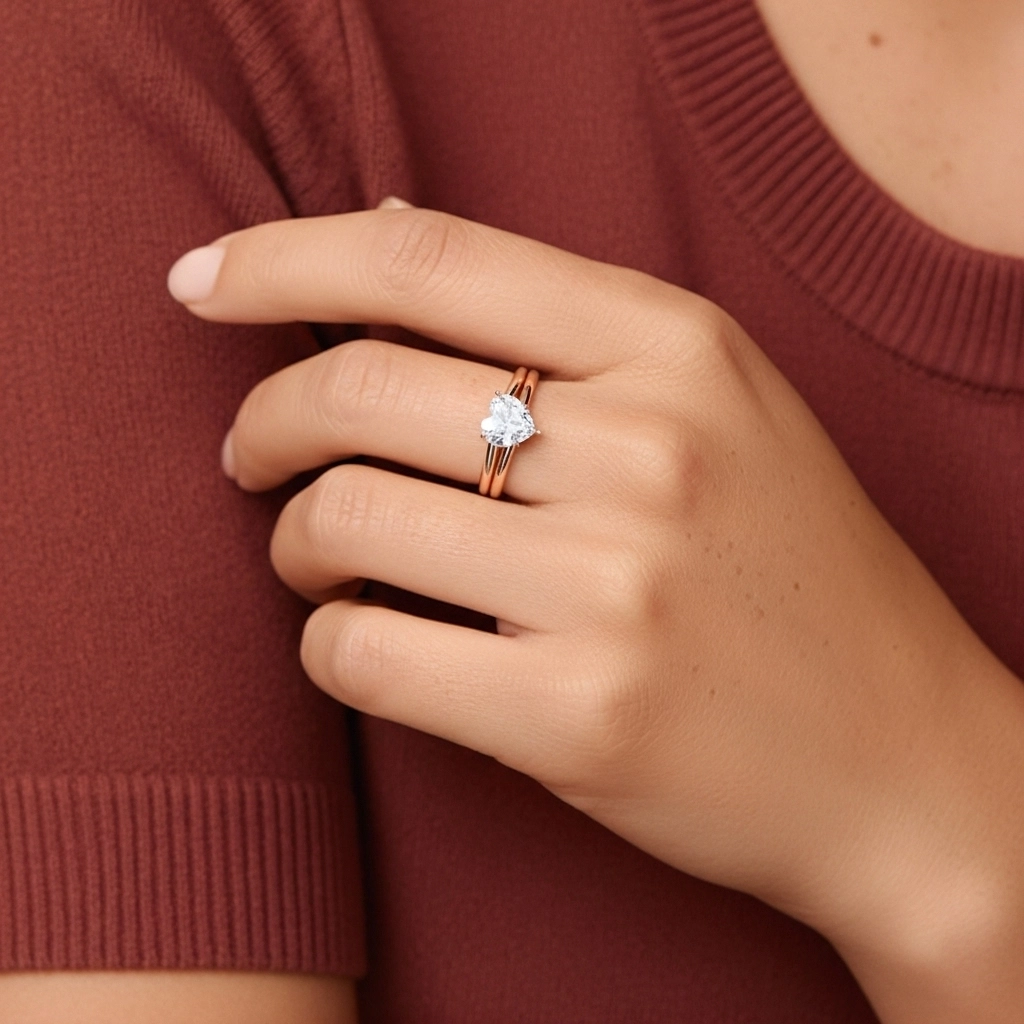 Cathedral Hidden Halo Wedding Ring Set 1.00ct Moissanite