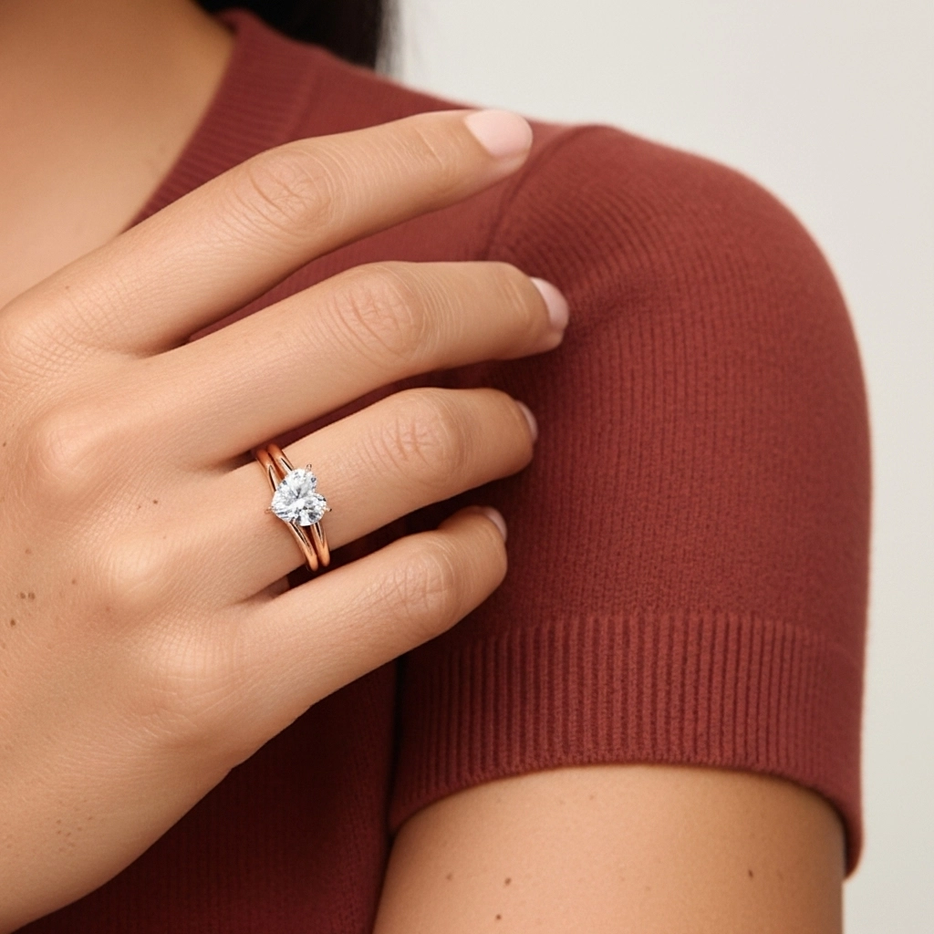 Cathedral Hidden Halo Wedding Ring Set 1.00ct Moissanite