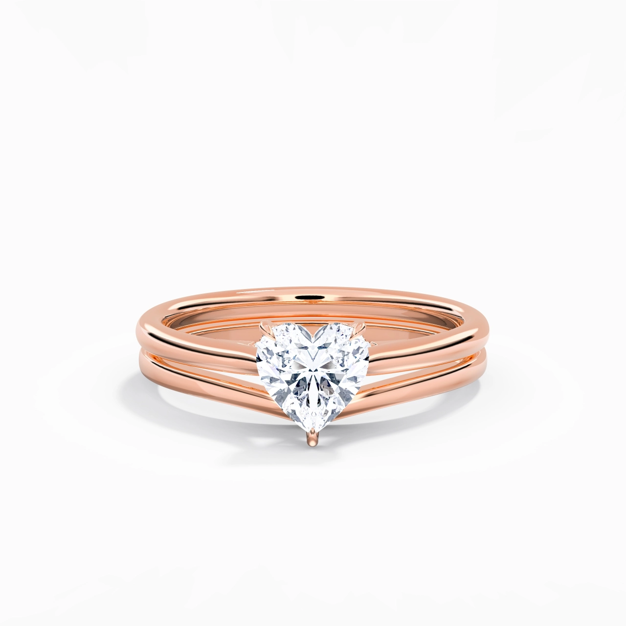 Cathedral Hidden Halo Wedding Ring Set 1.00ct Moissanite