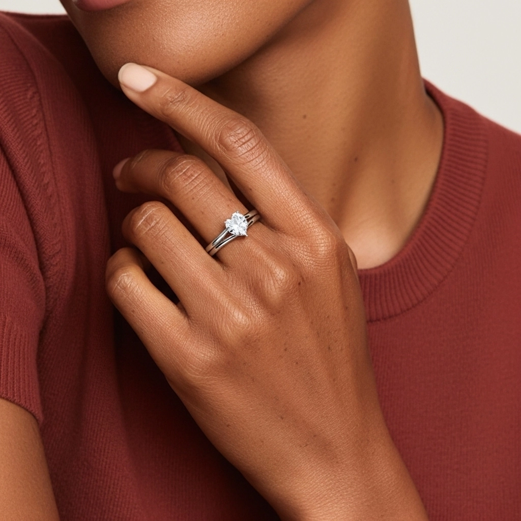 Cathedral Hidden Halo Wedding Ring Set 1.00ct Moissanite