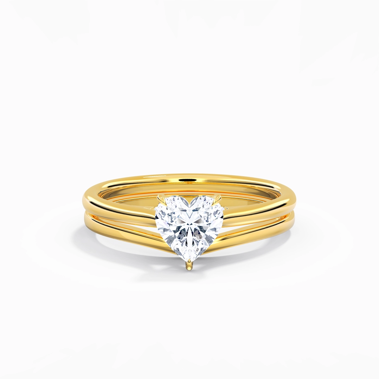 Cathedral Hidden Halo Wedding Ring Set 1.00ct Moissanite