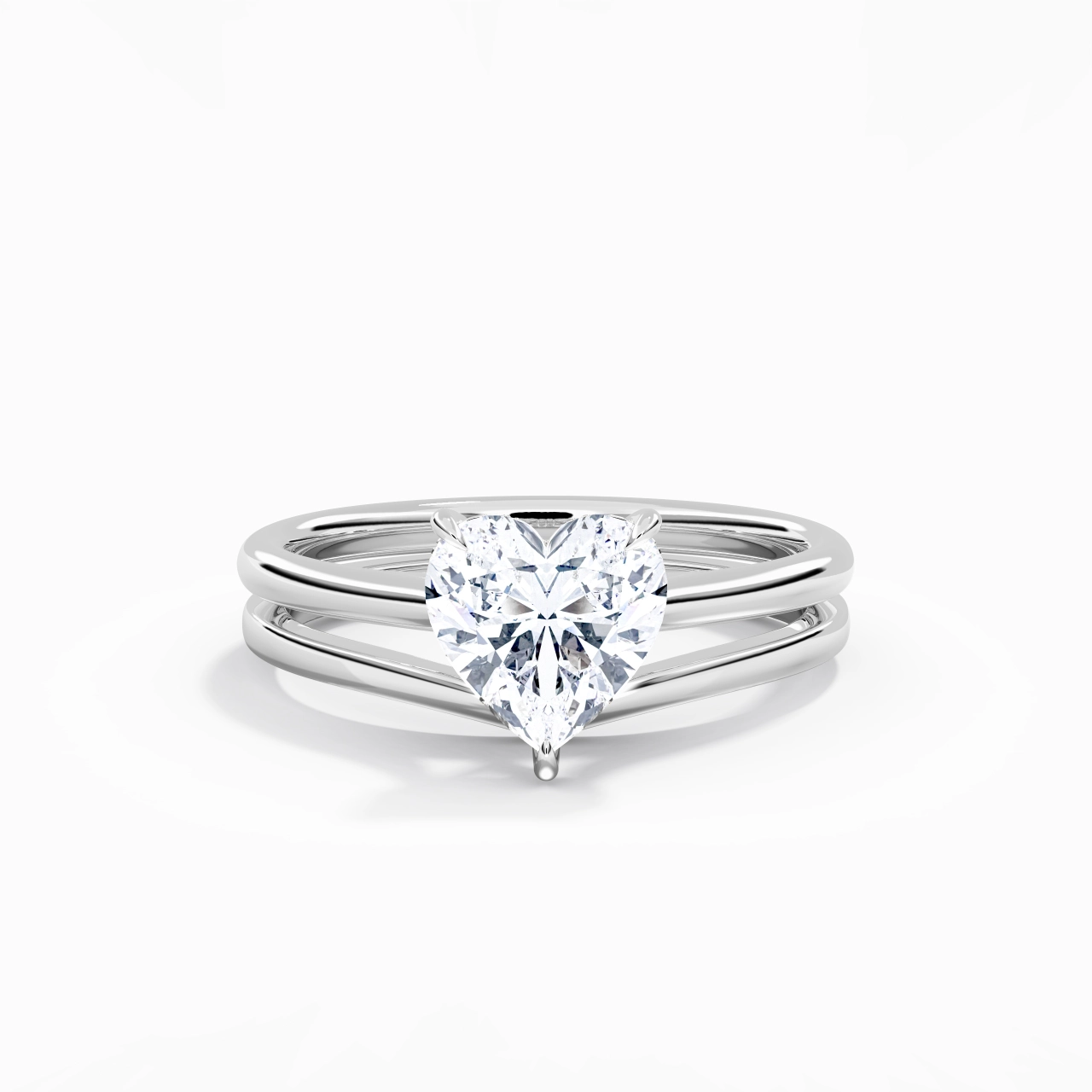 Cathedral Hidden Halo Wedding Ring Set 2.00ct Moissanite