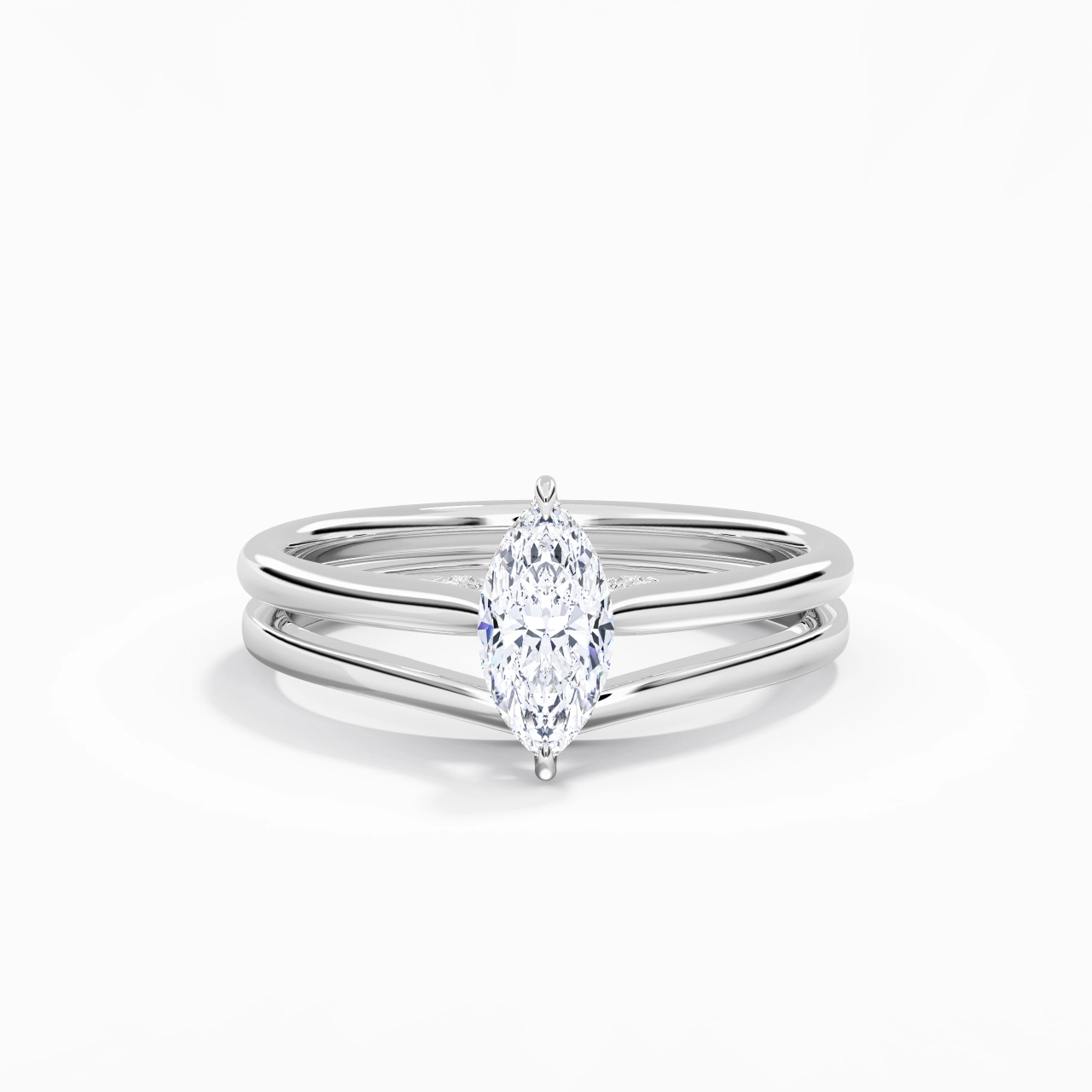 Cathedral Hidden Halo Wedding Ring Set 0.80ct Moissanite