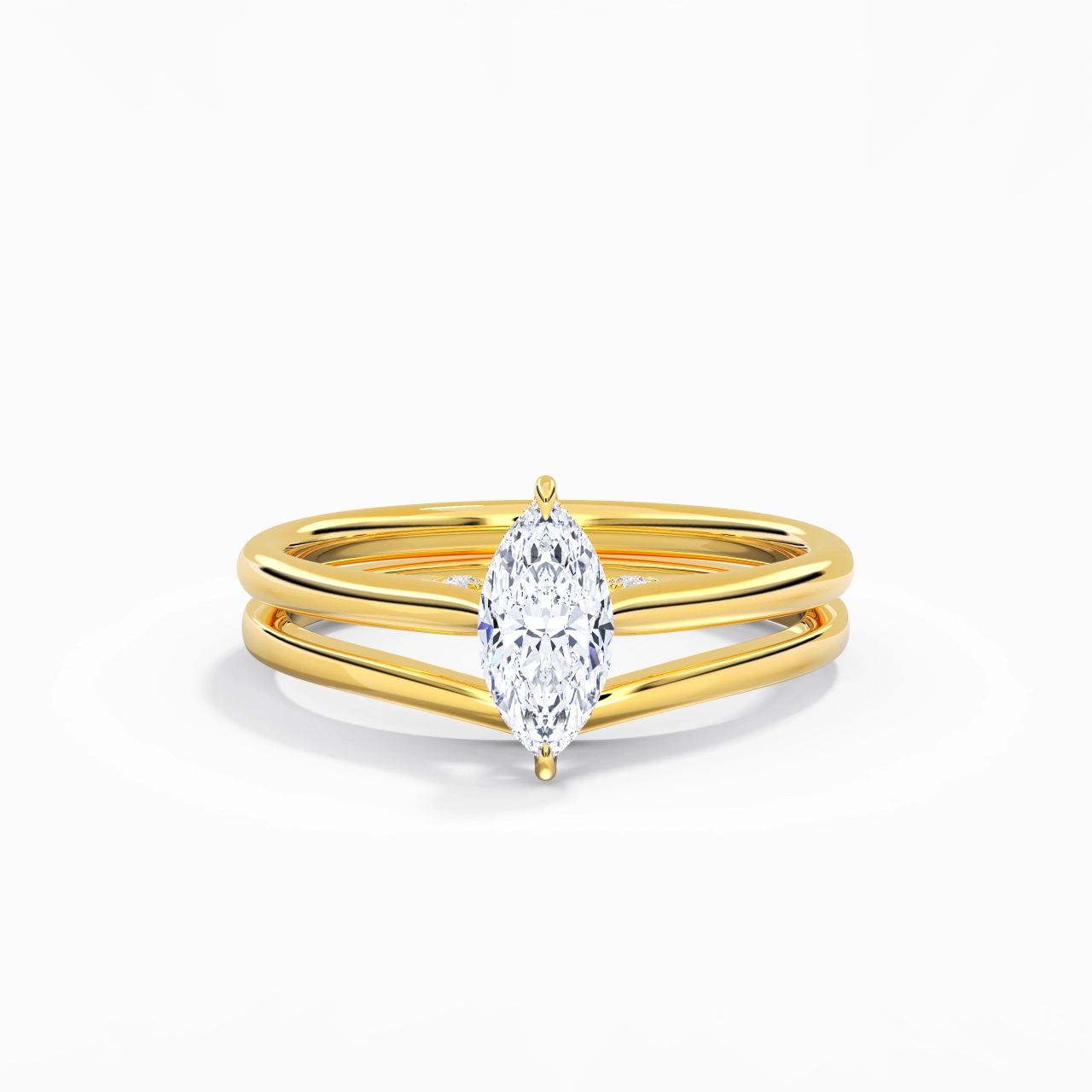 Cathedral Hidden Halo Wedding Ring Set 0.80ct Moissanite