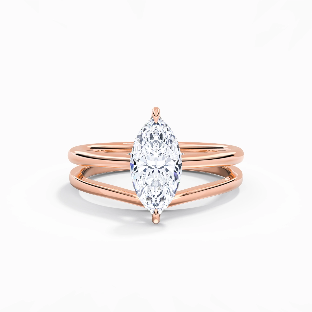 Cathedral Hidden Halo Wedding Ring Set 1.00ct Moissanite