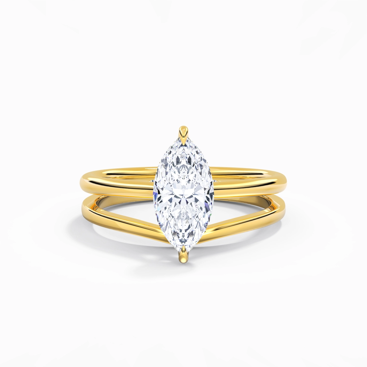Cathedral Hidden Halo Wedding Ring Set 1.00ct Moissanite