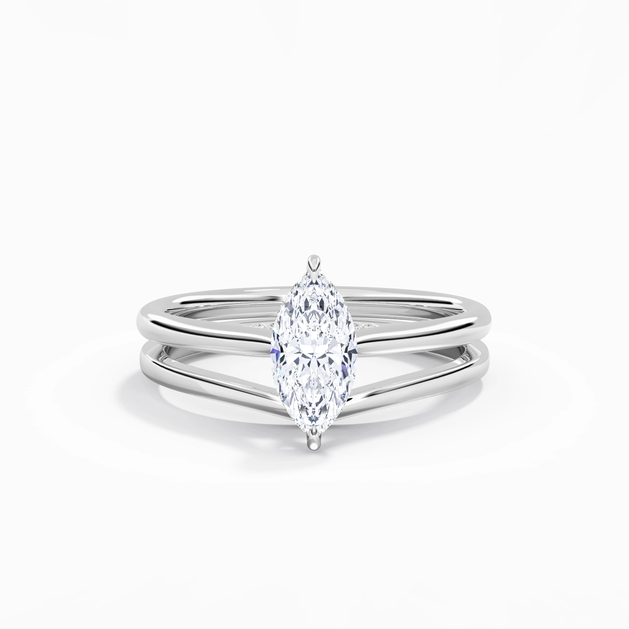 Cathedral Hidden Halo Wedding Ring Set 2.00ct Moissanite