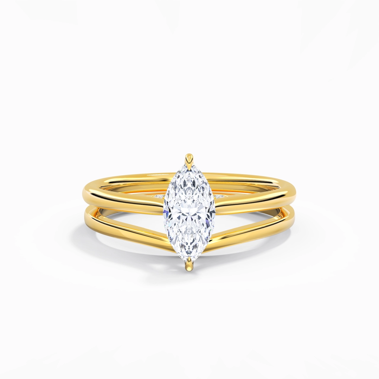 Cathedral Hidden Halo Wedding Ring Set 2.00ct Moissanite
