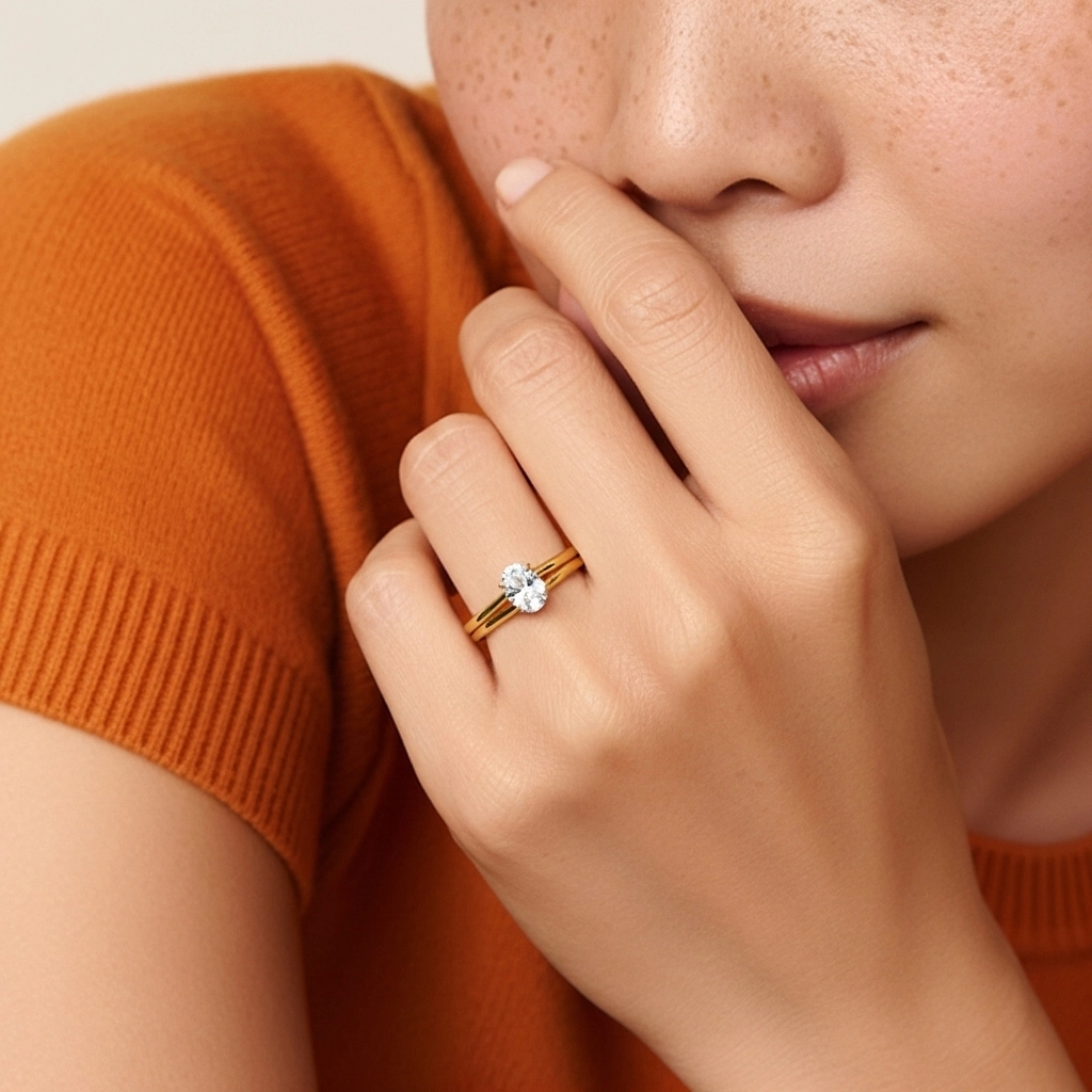 Gótico Aro de halo oculto Conjunto de Anillos de Boda 1.00ct Moissanita