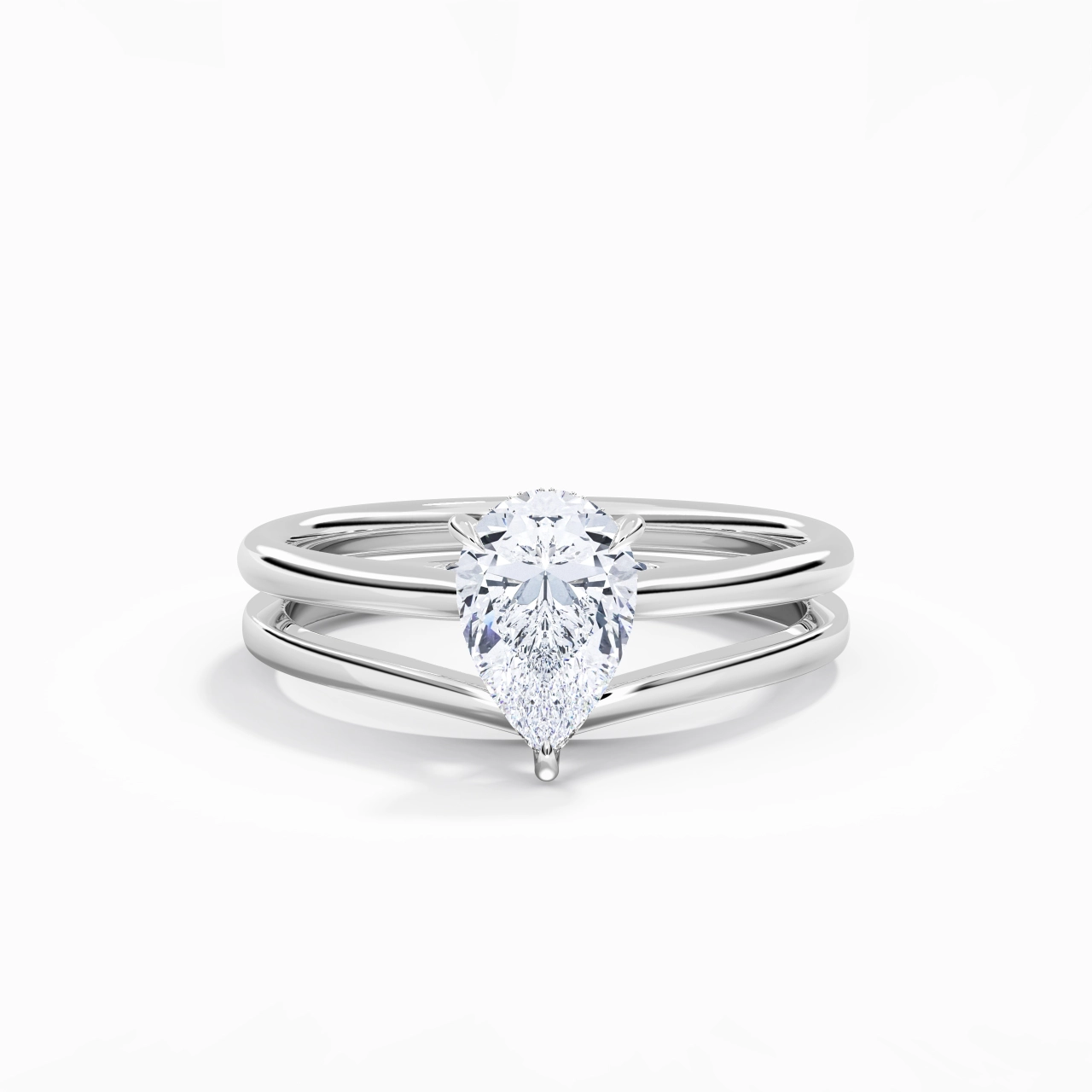 Cathedral Hidden Halo Wedding Ring Set 1.50ct Moissanite