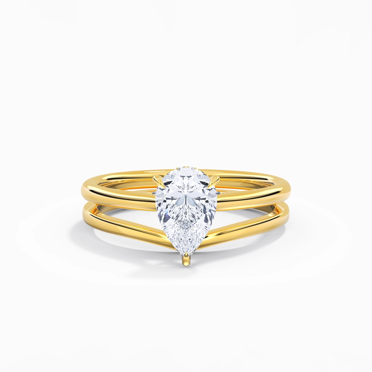 Cathedral Hidden Halo Wedding Ring Set 1.50ct Moissanite