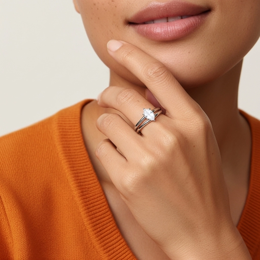 Cathedral Hidden Halo Wedding Ring Set 1.00ct Moissanite