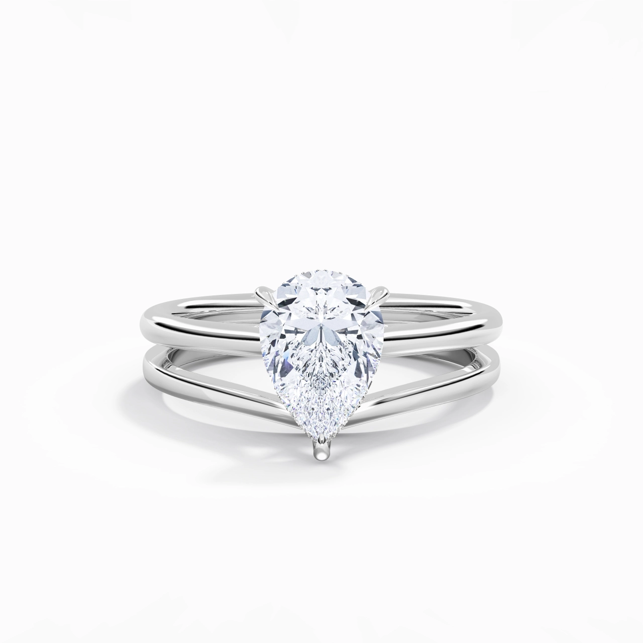Cathedral Hidden Halo Wedding Ring Set 2.00ct Moissanite