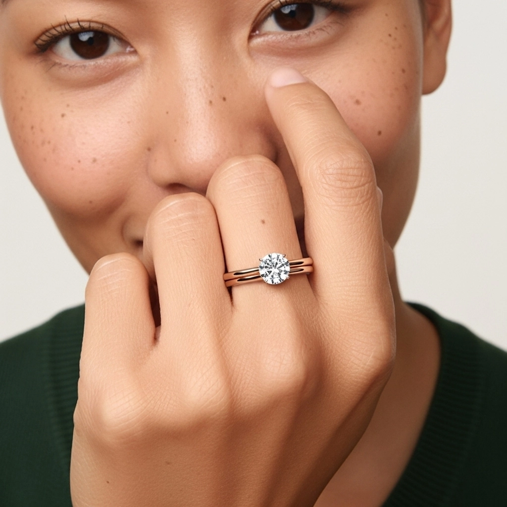 Cathedral Hidden Halo Wedding Ring Set 1.00ct Moissanite