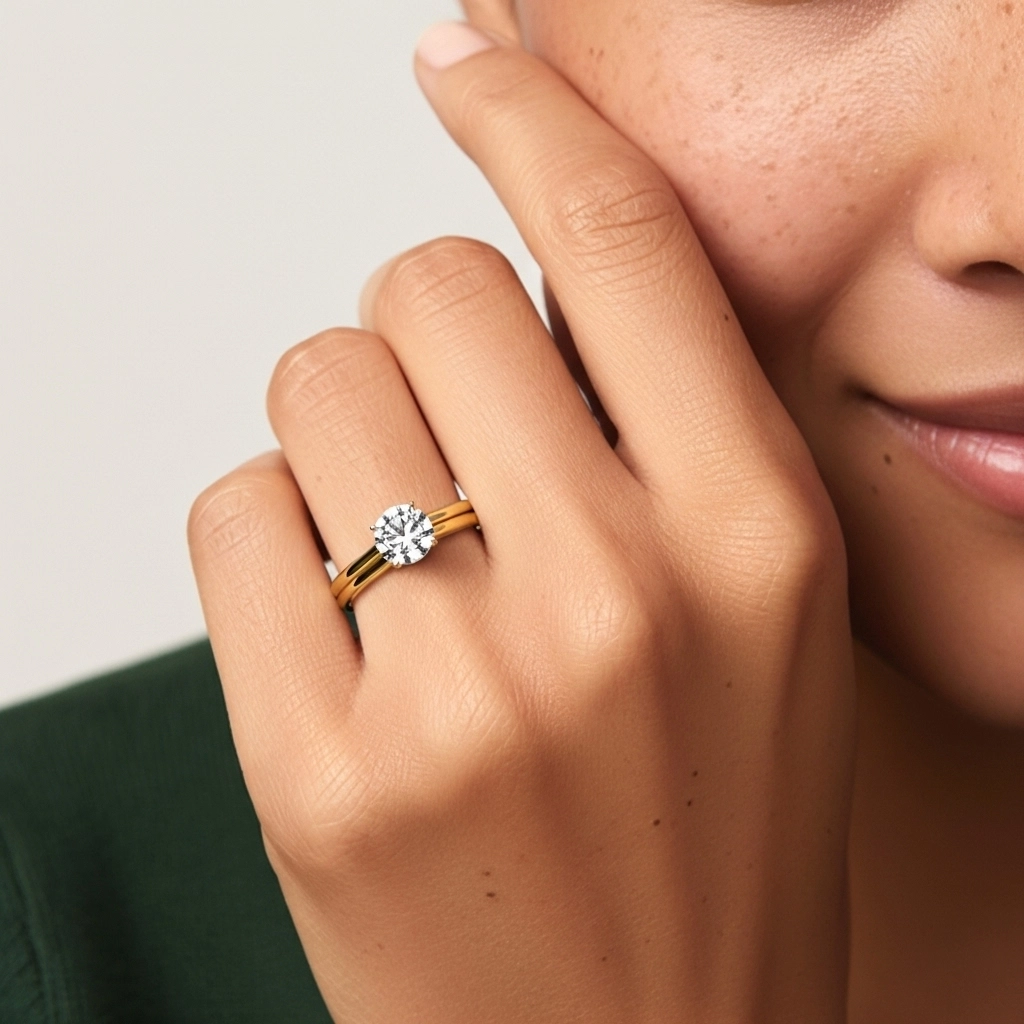 Cathedral Hidden Halo Wedding Ring Set 1.00ct Moissanite