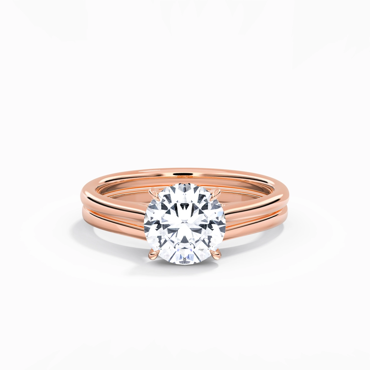Cathedral Hidden Halo Wedding Ring Set 2.00ct Moissanite