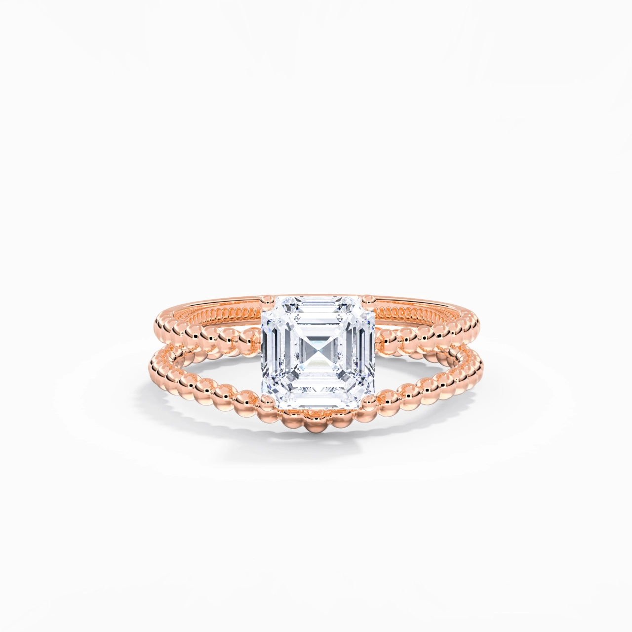 1.50ct Moissanite Wedding Ring Set 18K Rose Gold