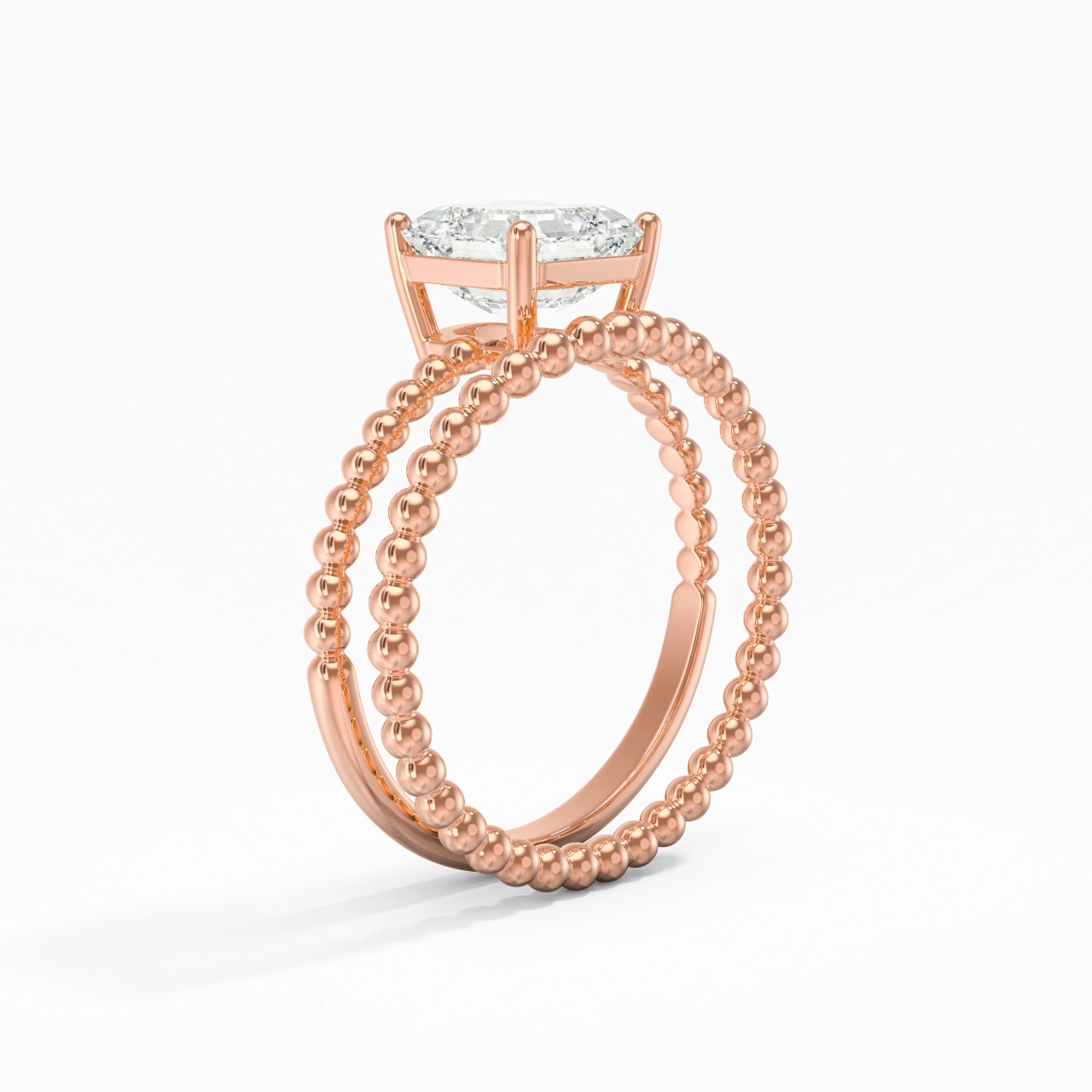 1.50ct Moissanite Wedding Ring Set 18K Rose Gold
