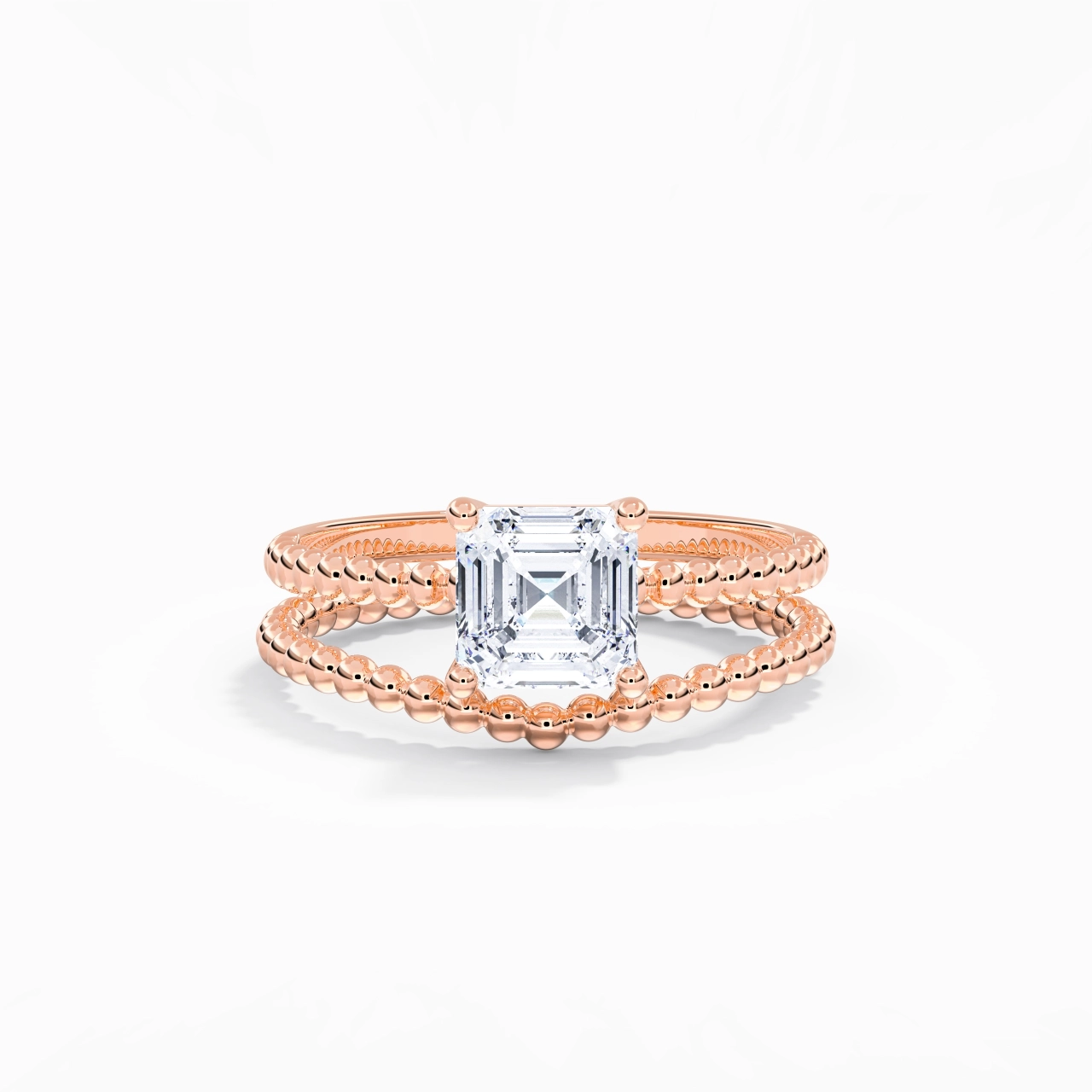 1.00ct Moissanite Wedding Ring Set 14K Rose Gold