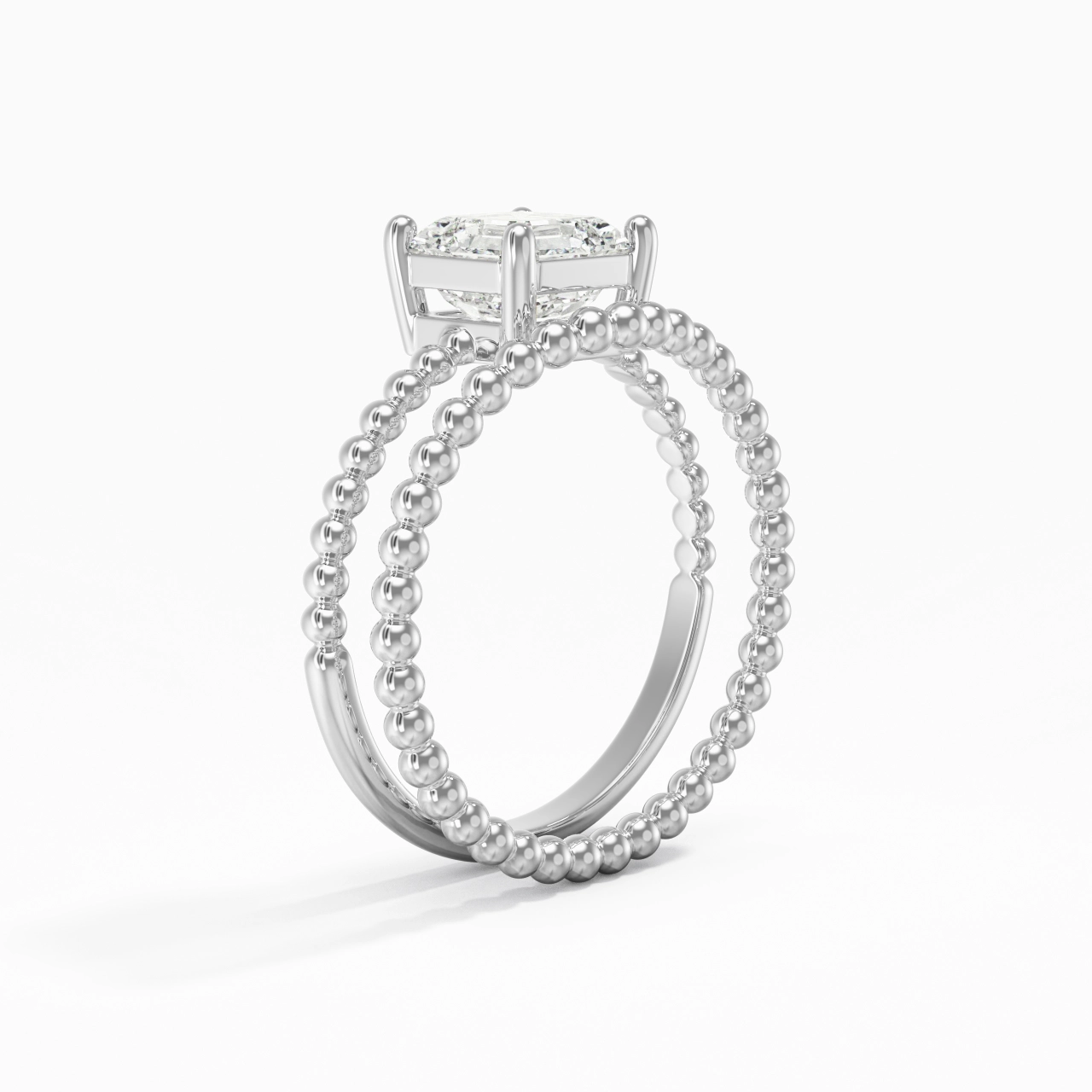 1.00ct Moissanite Wedding Ring Set 14K White Gold