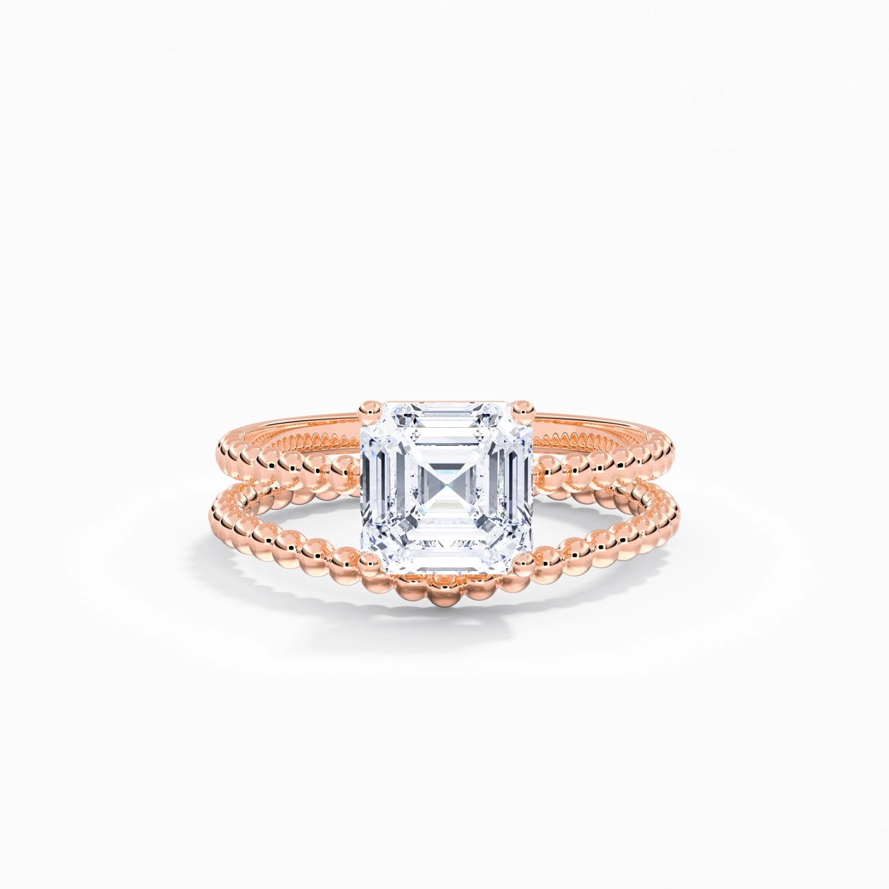 2.00ct Moissanite Wedding Ring Set 18K Rose Gold