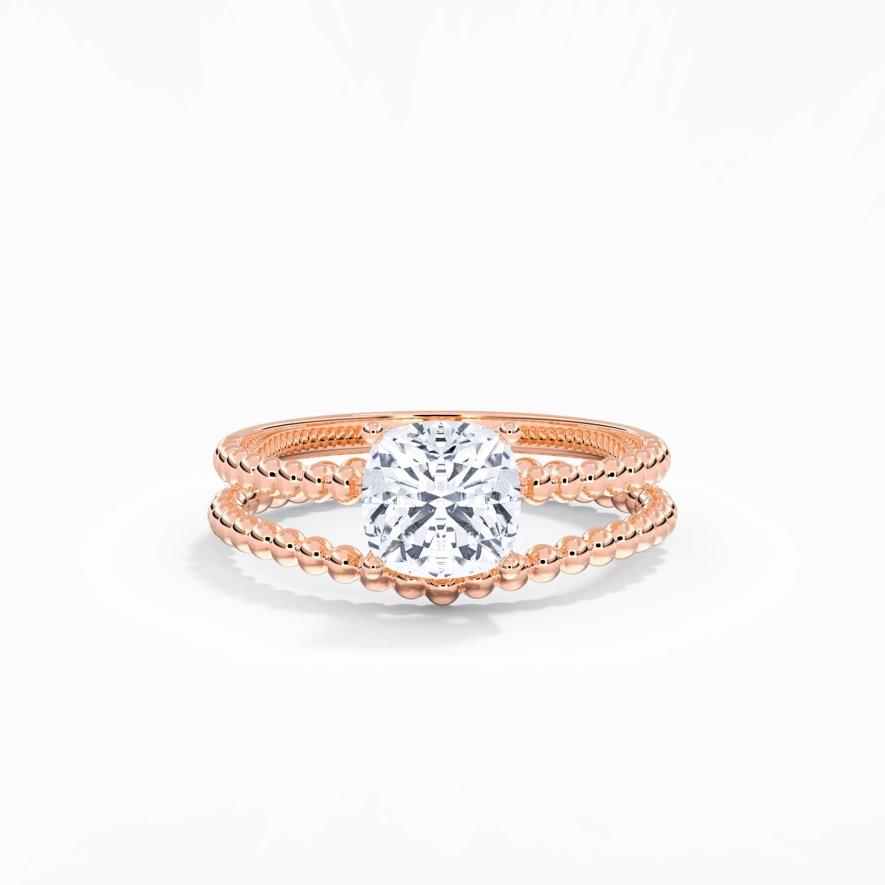 1.50ct Moissanite Wedding Ring Set 18K Rose Gold