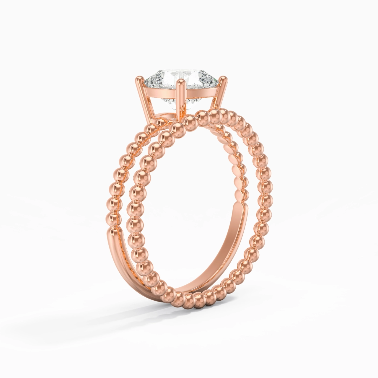 1.50ct Moissanite Wedding Ring Set 18K Rose Gold