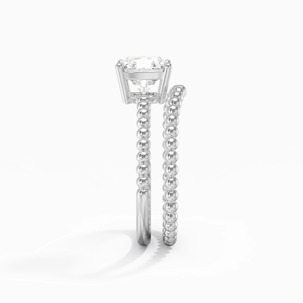 1.50ct Moissanite Wedding Ring Set 18K White Gold