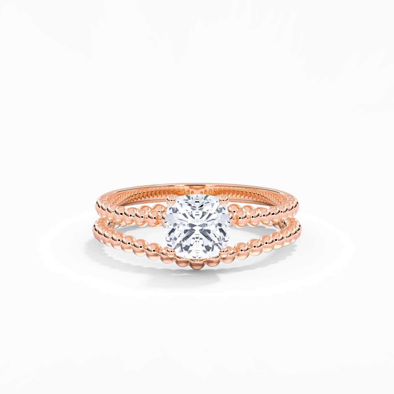 1.00ct Moissanite Wedding Ring Set 14K Rose Gold