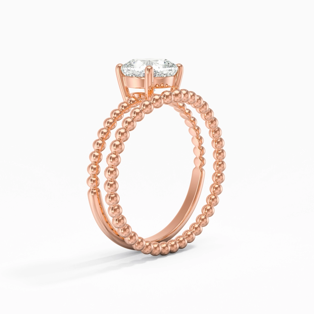 1.00ct Moissanite Wedding Ring Set 14K Rose Gold