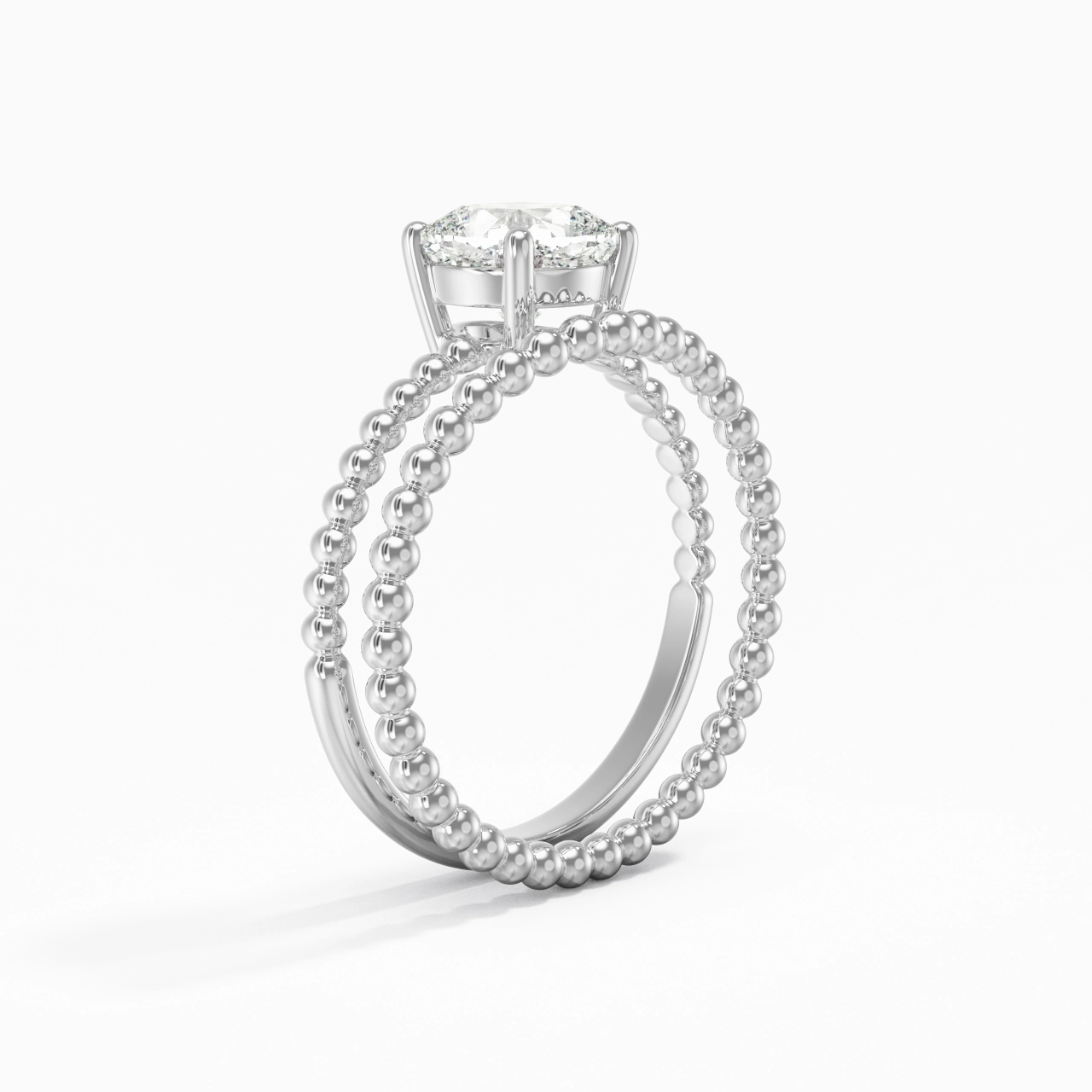1.00ct Moissanite Wedding Ring Set Platinum