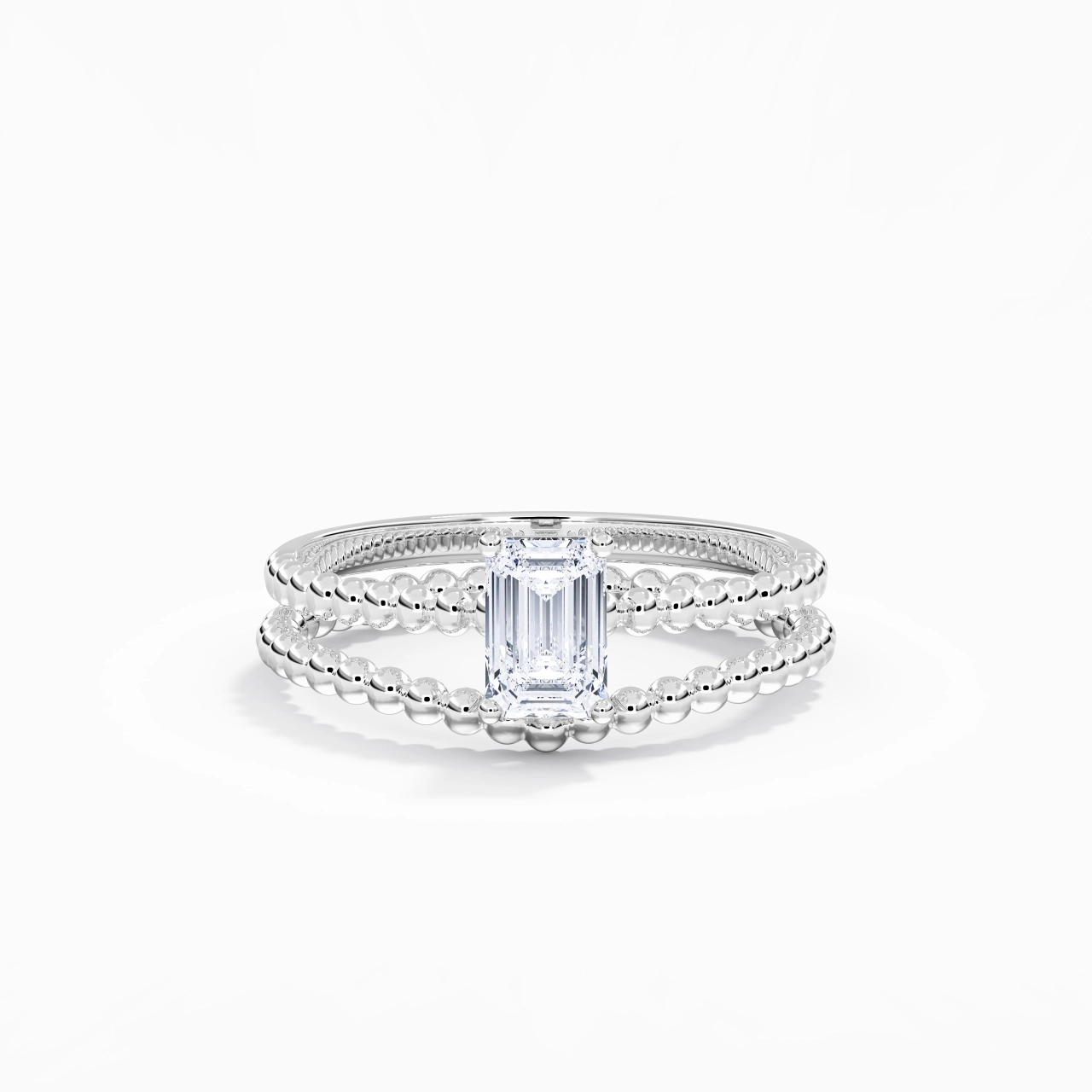 0.80ct Moissanite Wedding Ring Set 14K White Gold
