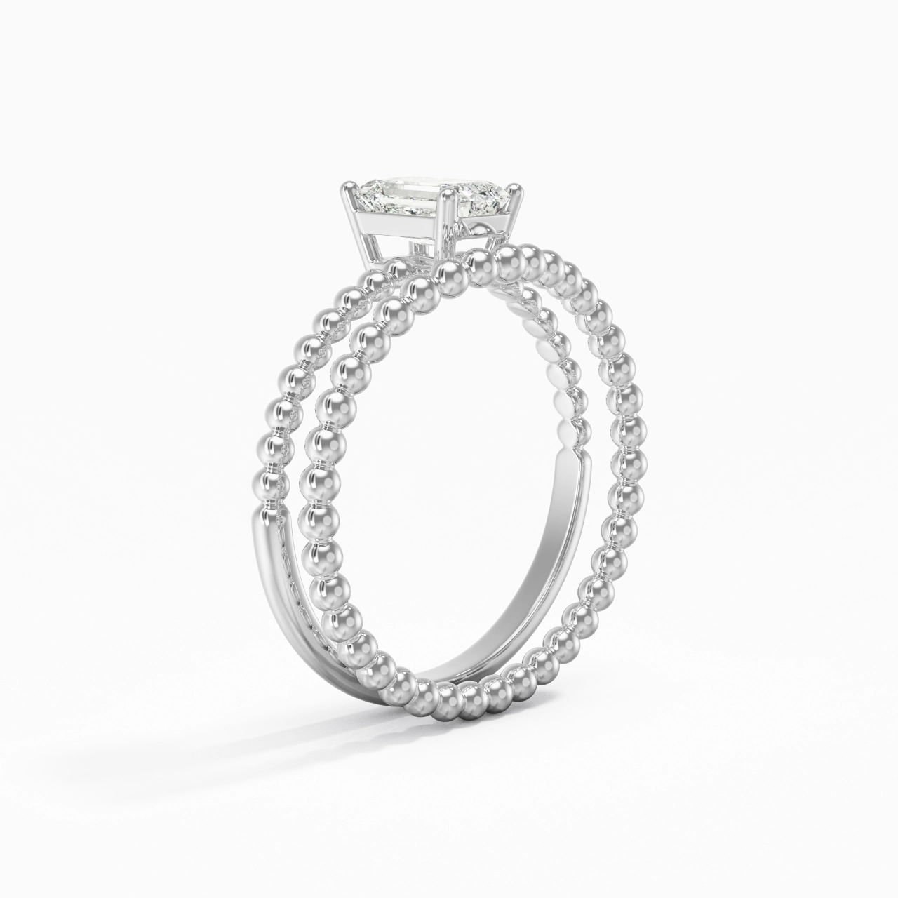 0.80ct Moissanite Wedding Ring Set 14K White Gold