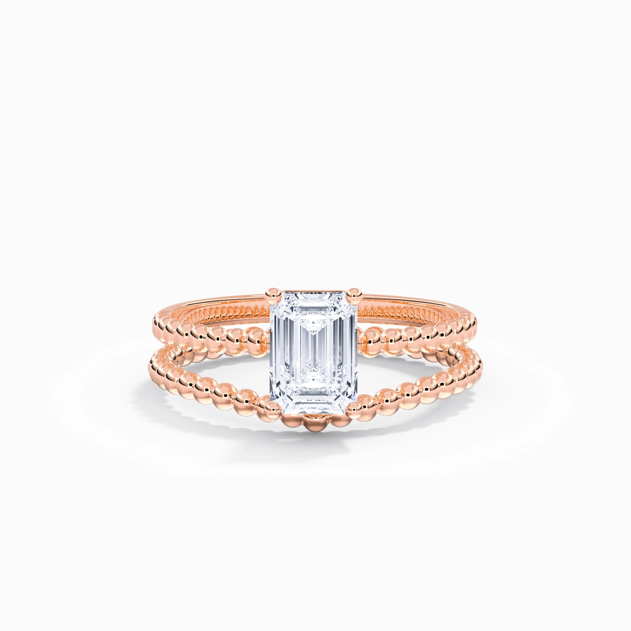 1.00ct Moissanite Wedding Ring Set 18K Rose Gold