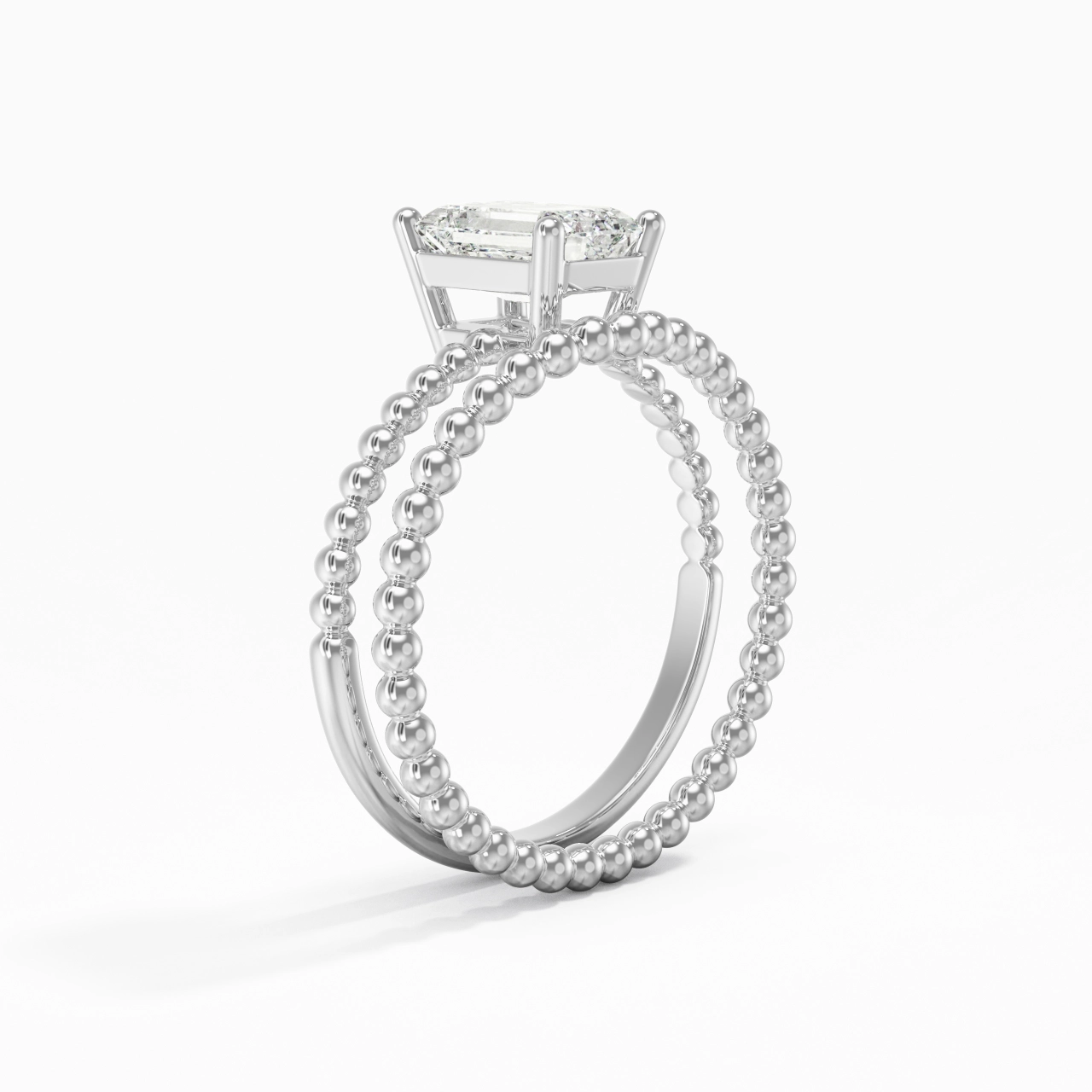 1.00ct Moissanite Wedding Ring Set 14K White Gold