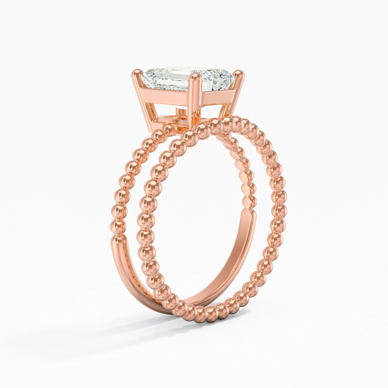 2.00ct Moissanite Wedding Ring Set 14K Rose Gold