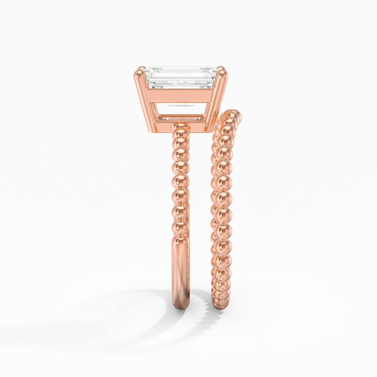 2.00ct Moissanite Wedding Ring Set 14K Rose Gold