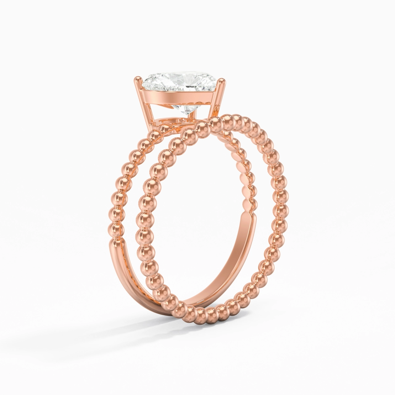 1.50ct Moissanite Wedding Ring Set 14K Rose Gold