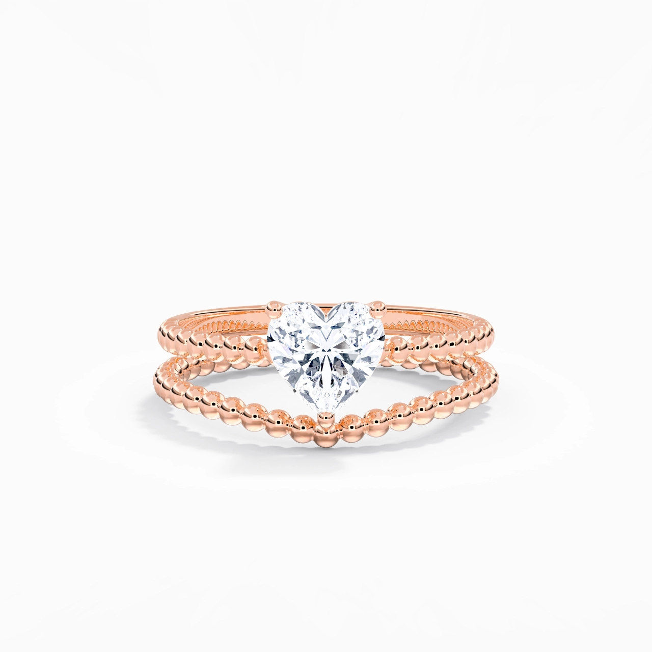 1.00ct Moissanite Wedding Ring Set 14K Rose Gold