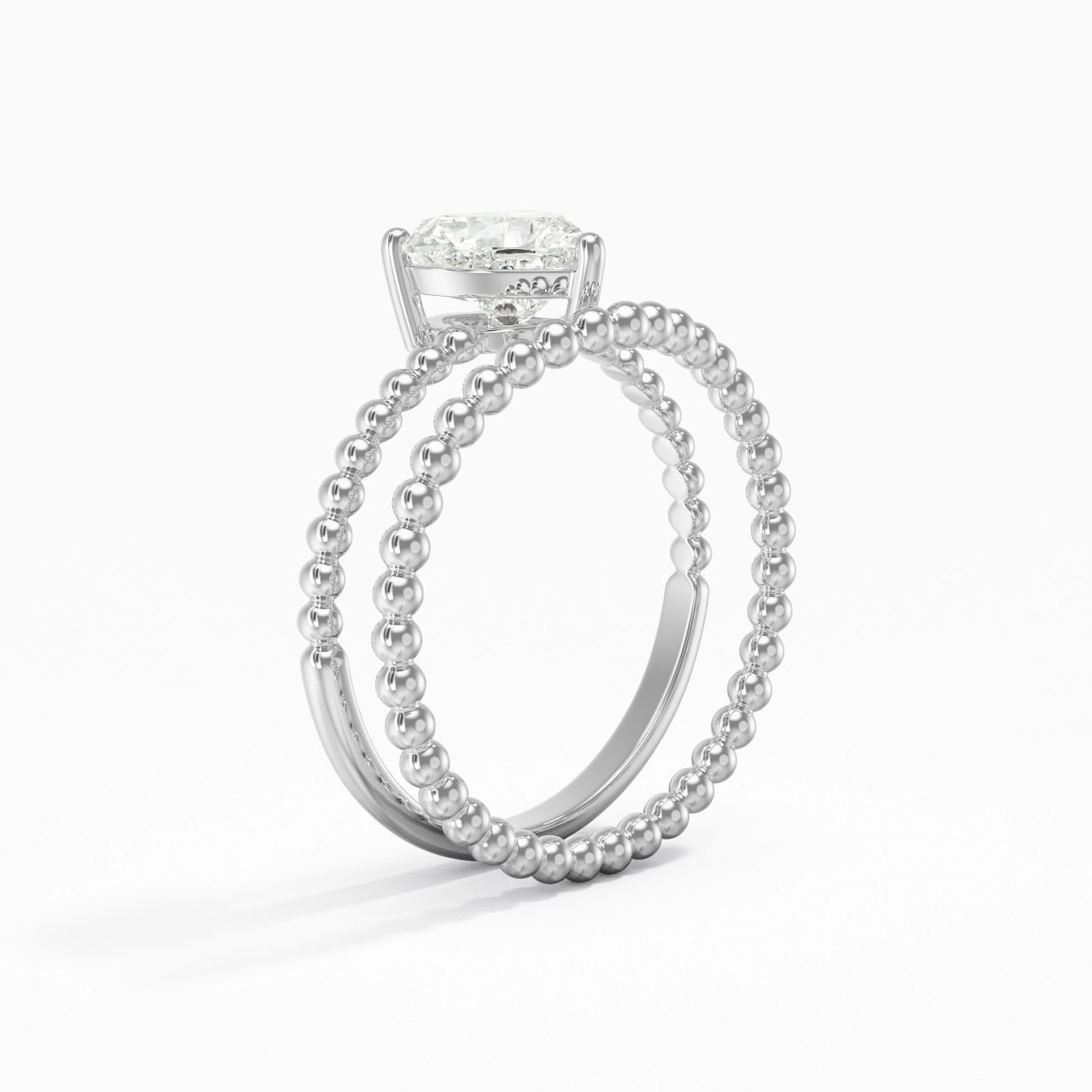 1.00ct Moissanite Wedding Ring Set Platinum