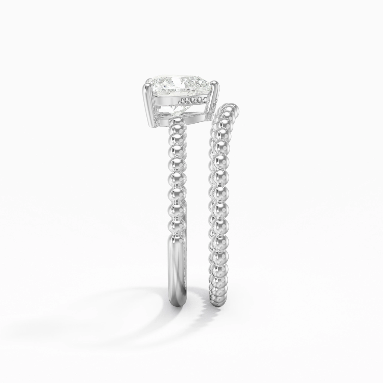 1.00ct Moissanite Wedding Ring Set Platinum