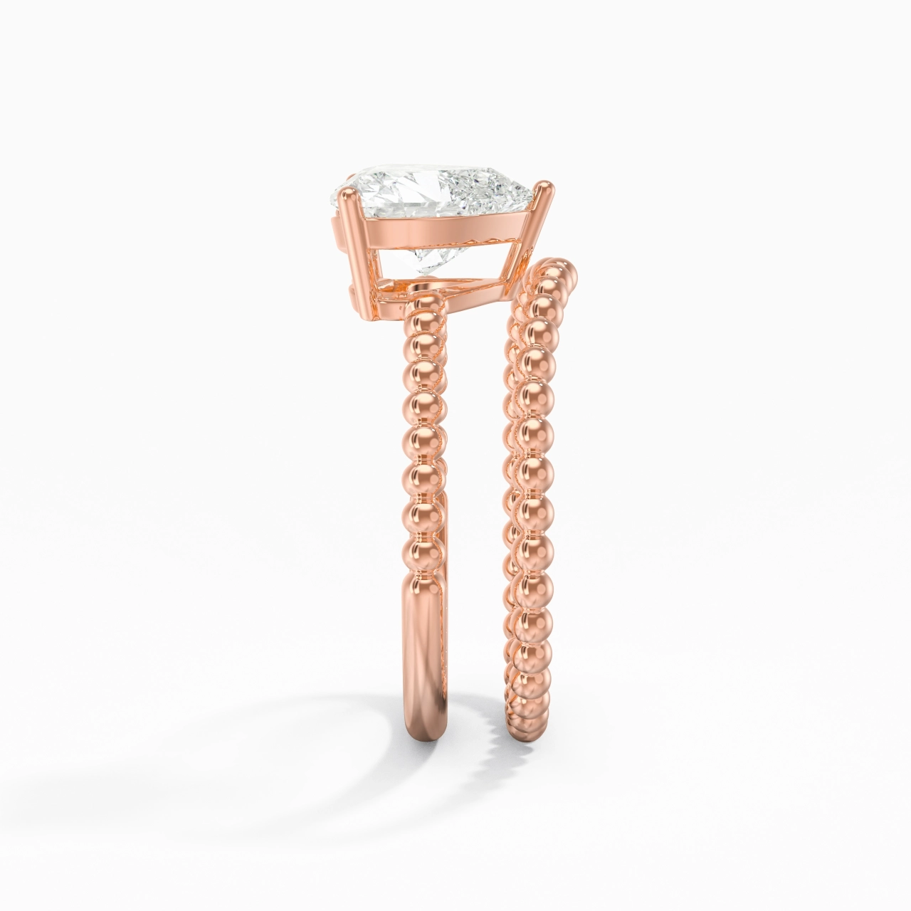 2.00ct Moissanite Wedding Ring Set 14K Rose Gold
