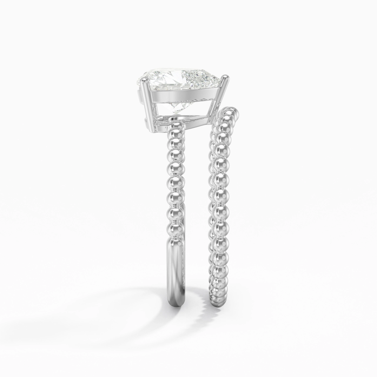 2.00ct Moissanite Wedding Ring Set 14K White Gold