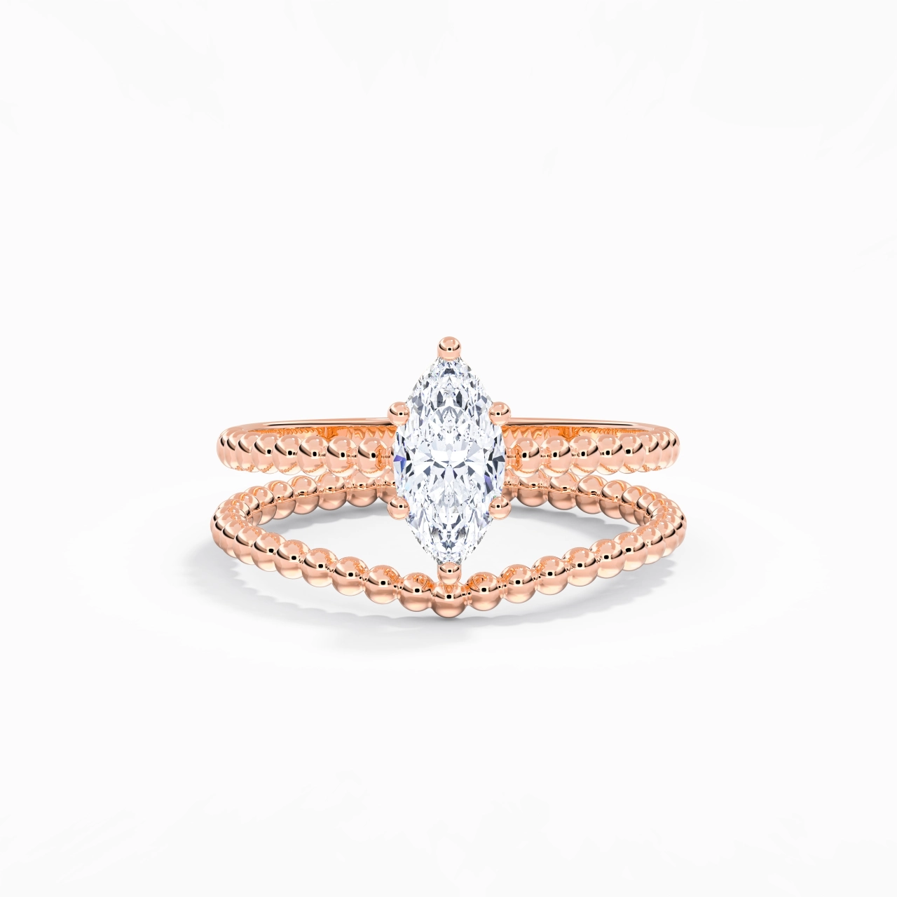 0.80ct Moissanite Wedding Ring Set 18K Rose Gold