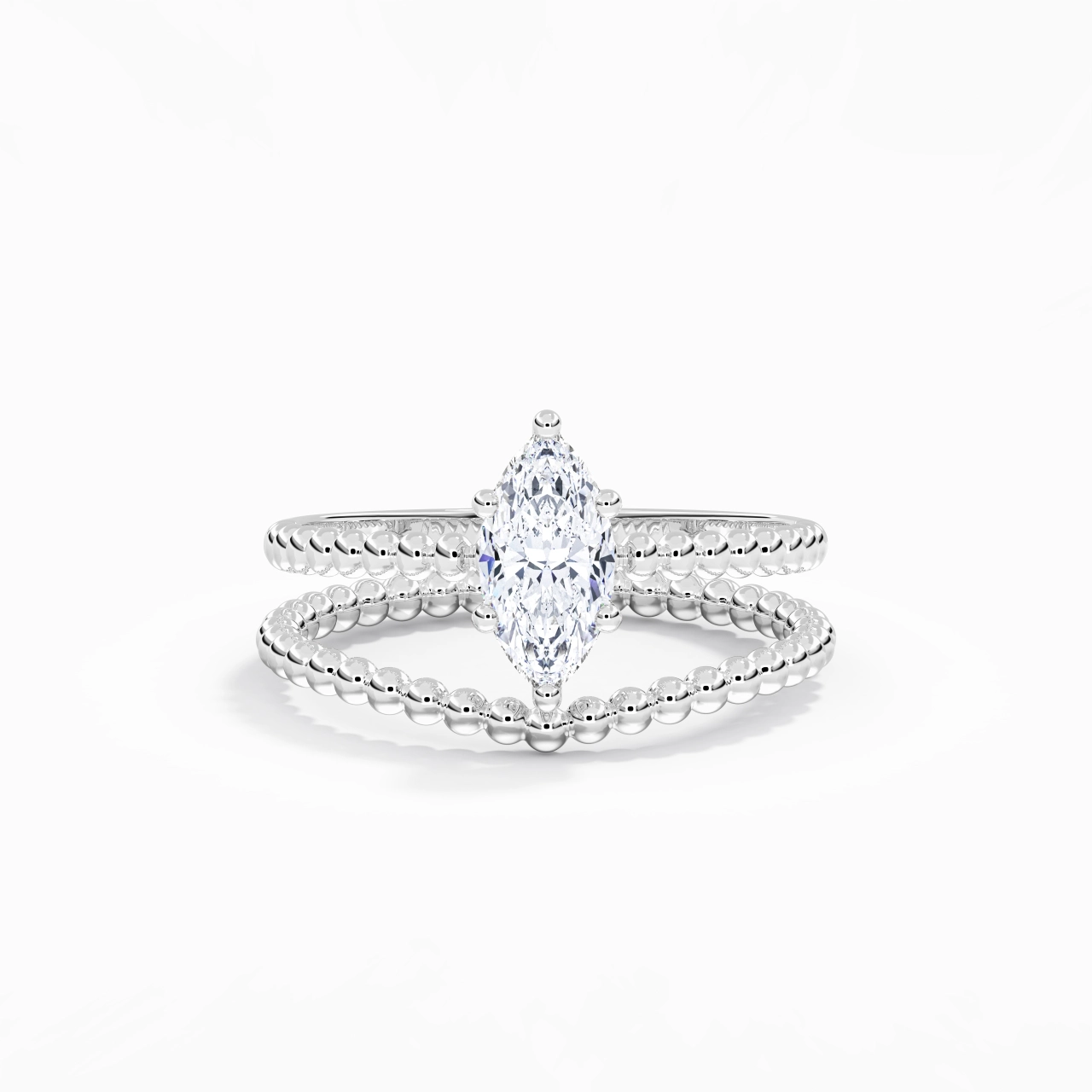 0.80ct Moissanite Wedding Ring Set 14K White Gold