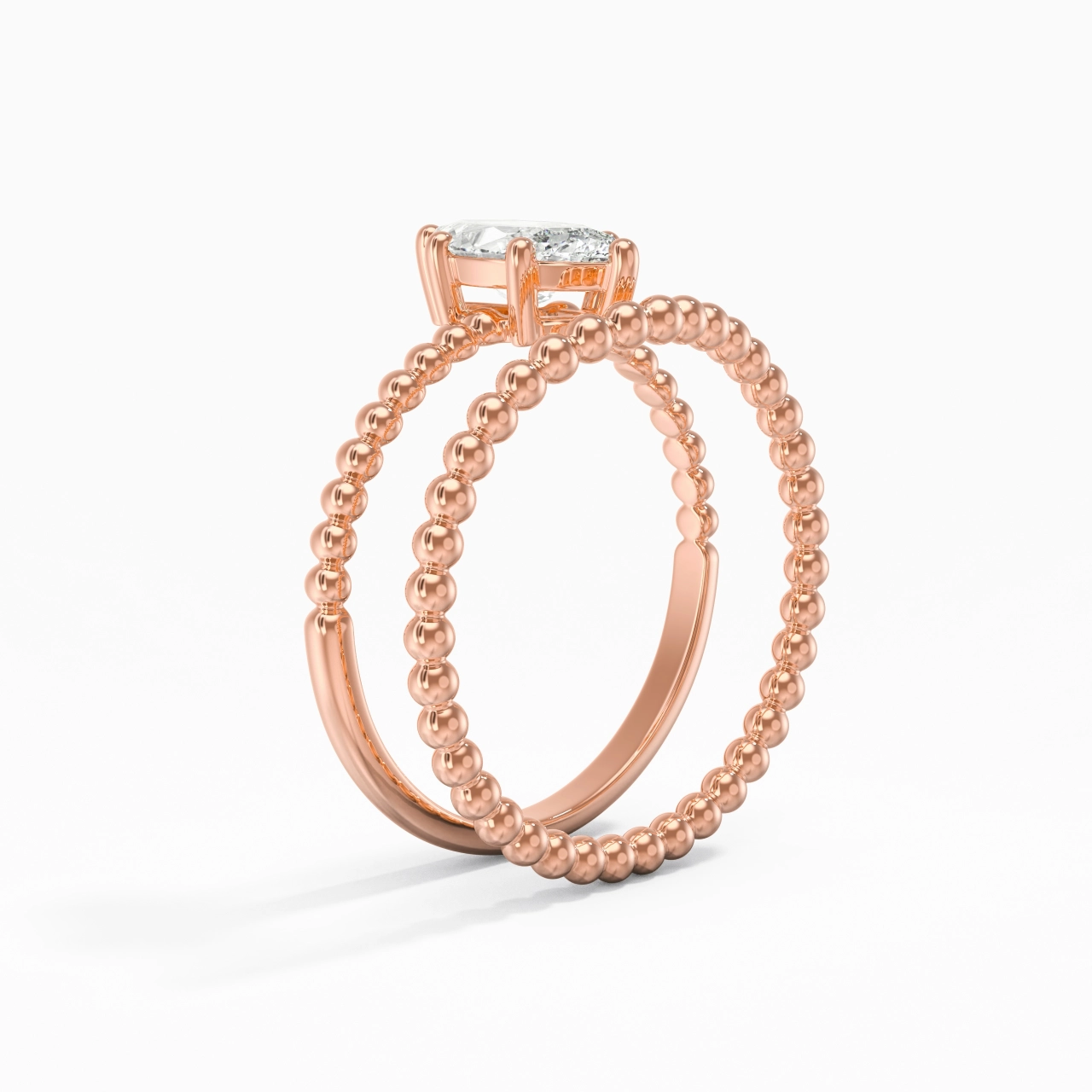 0.80ct Moissanite Wedding Ring Set 18K Rose Gold