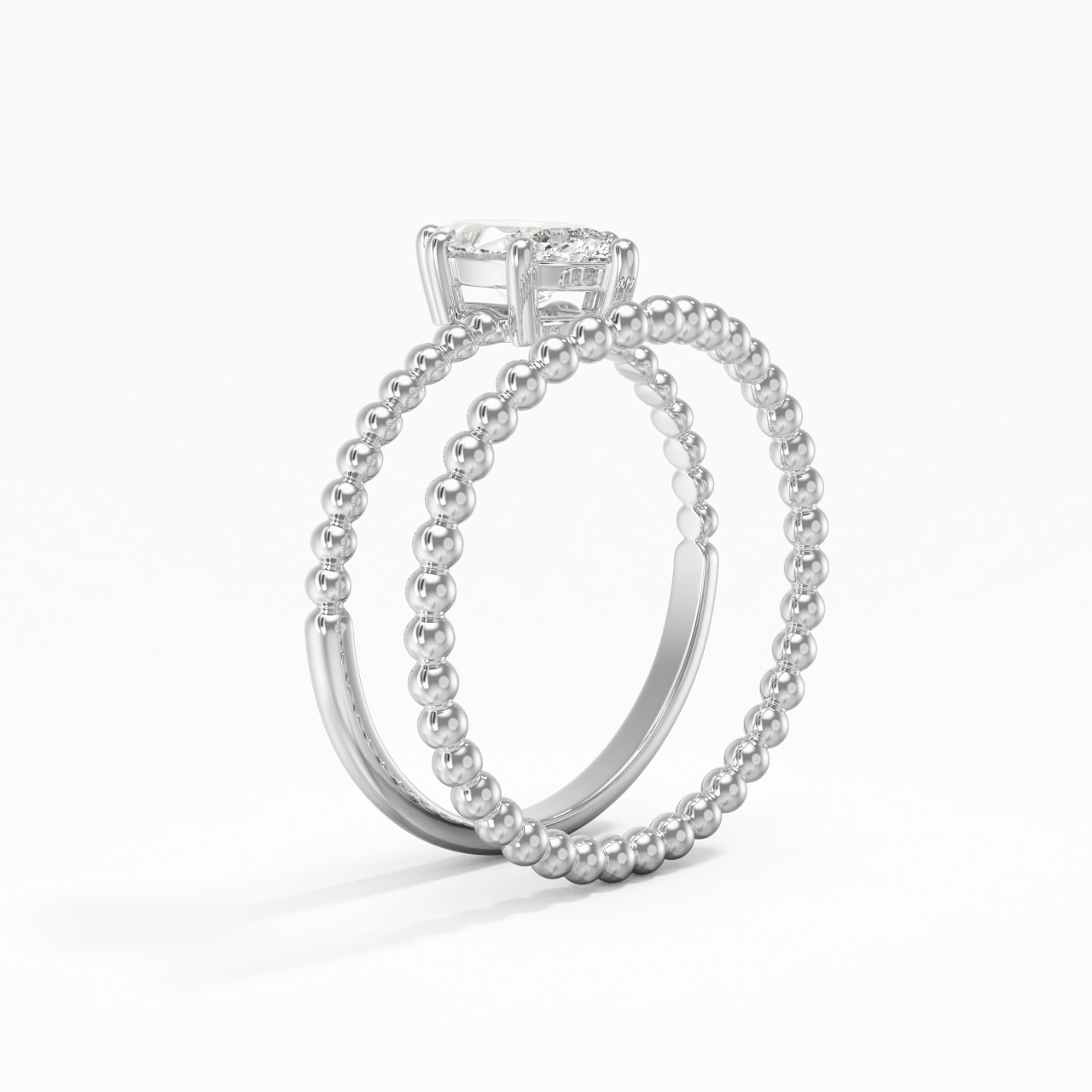 0.80ct Moissanite Wedding Ring Set 14K White Gold